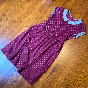 Modcloth Downeast Peter Pan collar polka dot dress L